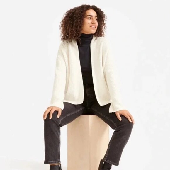 Everlane Open Cardigan Wool‎ Blend Knit Sweater in Gray - Picture 1 of 6
